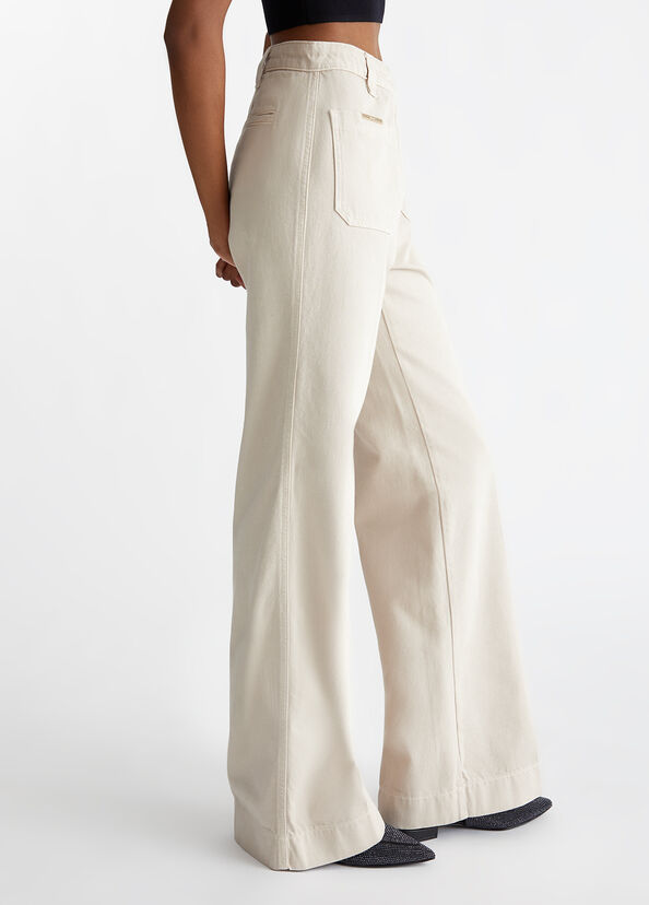 Liu Jo Pantaloni straight in cotone Vendita Economica