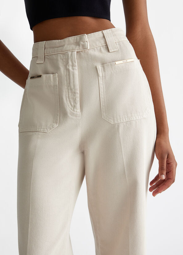 Liu Jo Pantaloni straight in cotone Vendita Economica