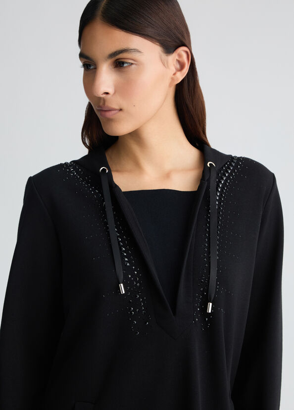 Liu Jo Felpa con cappuccio e strass Presa