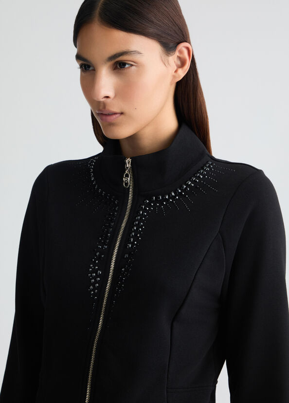 Liu Jo Felpa con zip e strass Hotsell