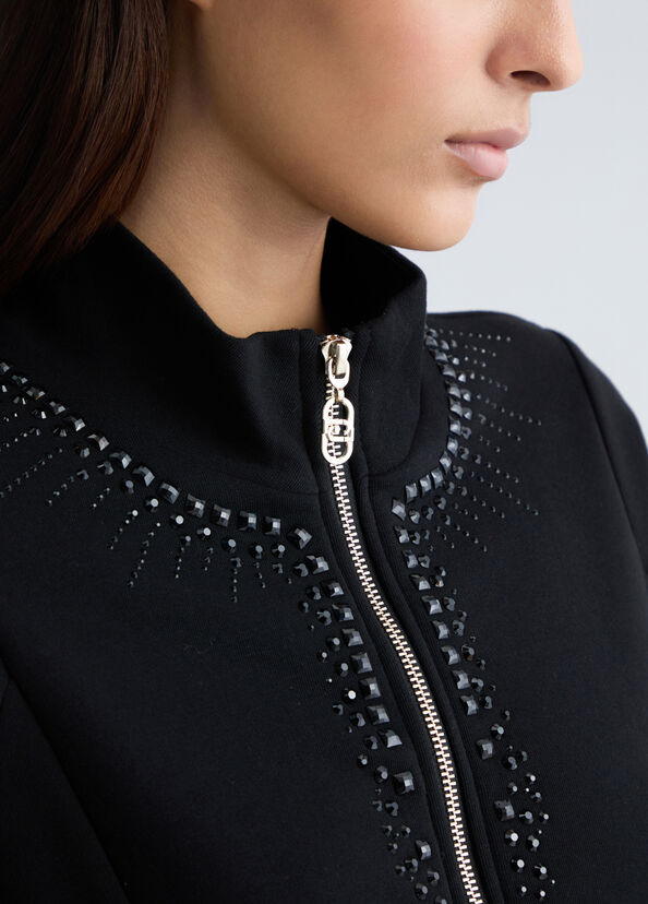 Liu Jo Felpa con zip e strass Hotsell