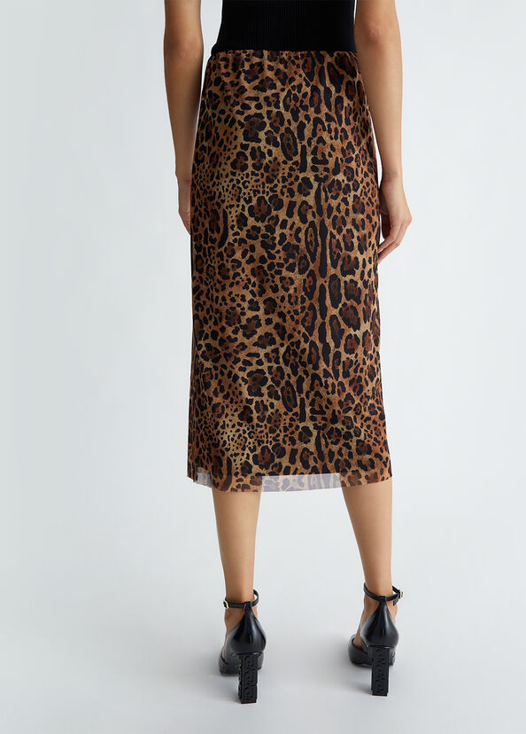 Liu Jo Gonna midi in tulle animalier Vendite Flash