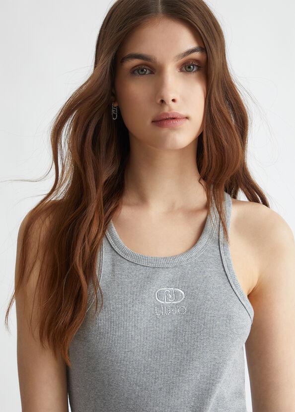 Liu Jo Top a costine con logo Novità