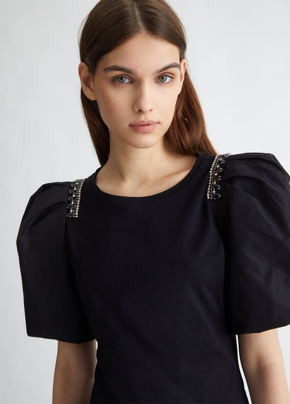 Liu Jo T-shirt in jersey con strass Vendite Flash