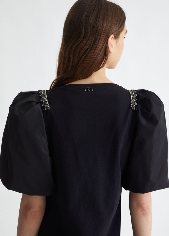 Liu Jo T-shirt in jersey con strass Vendite Flash