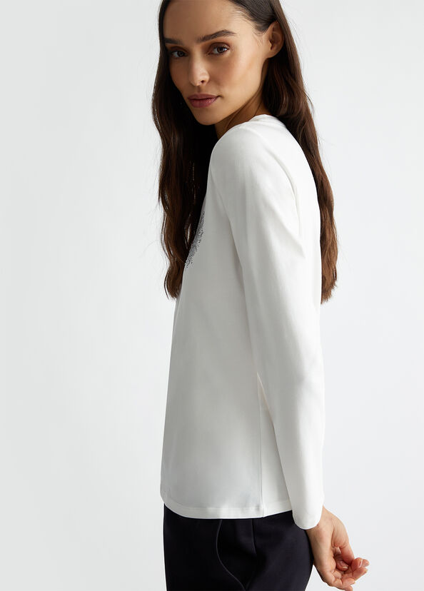 Liu Jo T-shirt con cuore e strass In Saldo