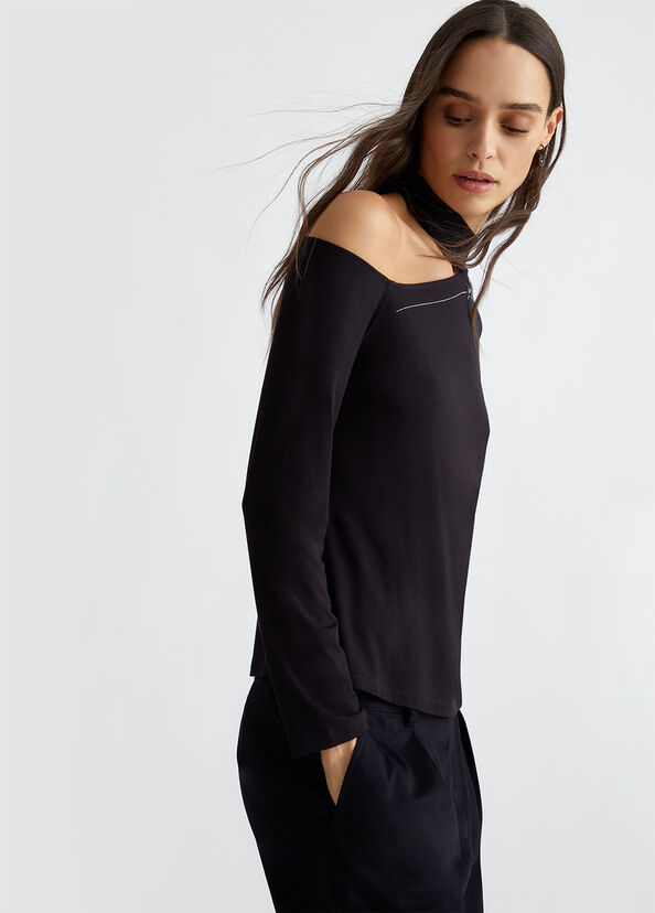 Liu Jo T-shirt con logo e strass Nuova