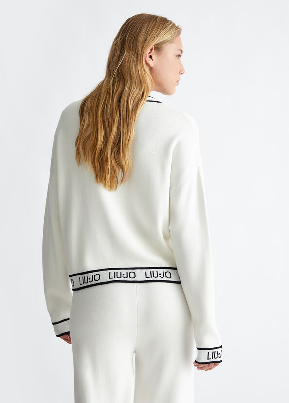 Liu Jo Maglia in misto seta con logo Outlet