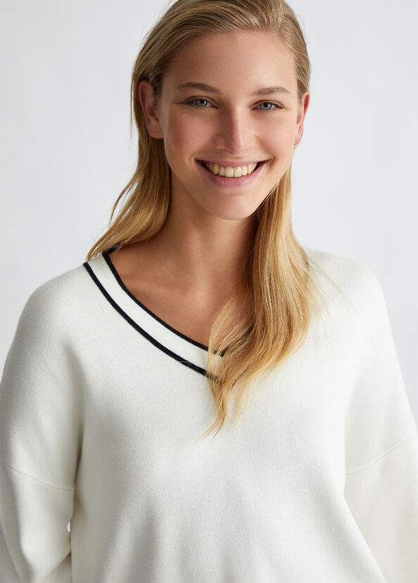 Liu Jo Maglia in misto seta con logo Outlet