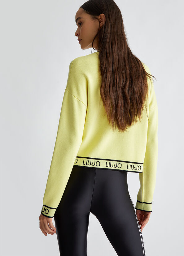 Liu Jo Maglia in misto seta con logo Vendita Calda