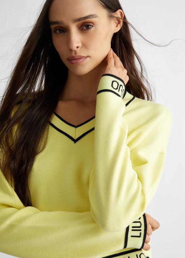 Liu Jo Maglia in misto seta con logo Vendita Calda
