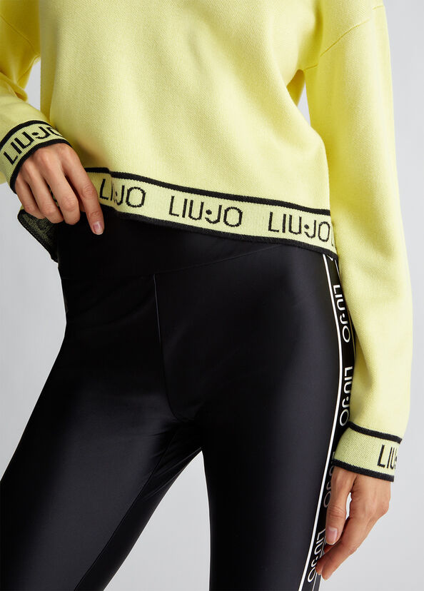 Liu Jo Maglia in misto seta con logo Vendita Calda