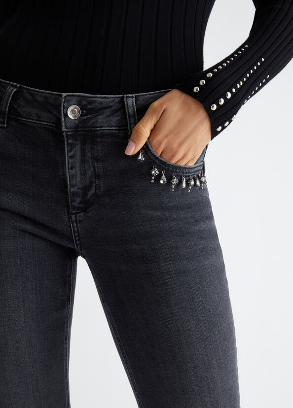 Liu Jo Jeans skinny bottom up con strass Convenienza