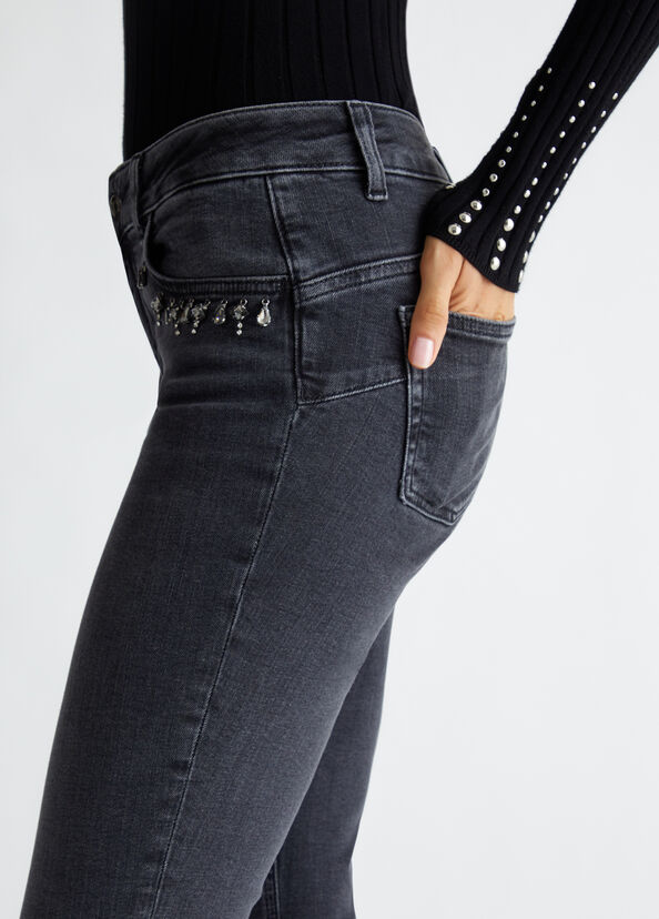 Liu Jo Jeans skinny bottom up con strass Convenienza