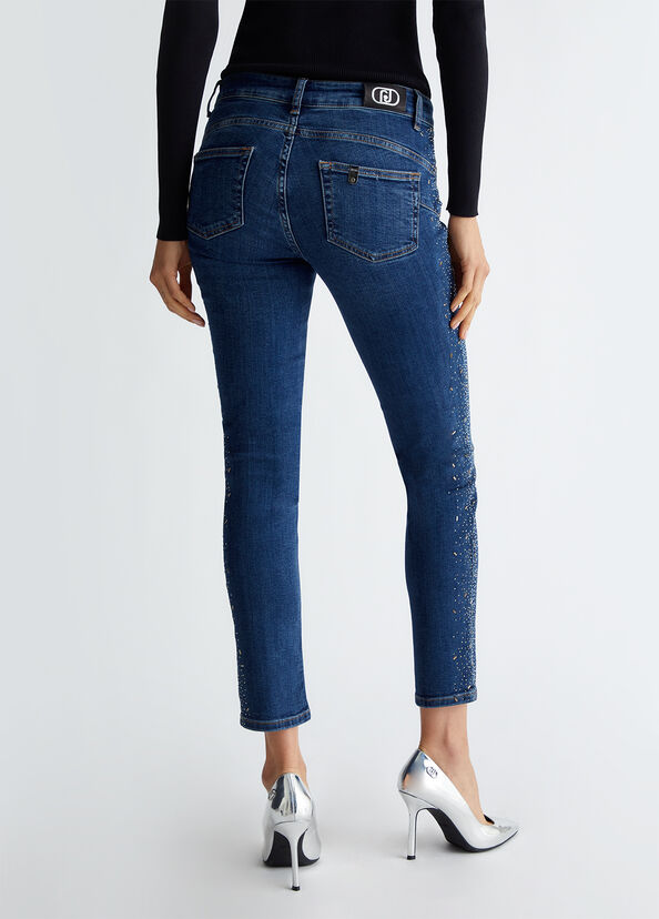 Liu Jo Jeans skinny bottom up con strass Economico