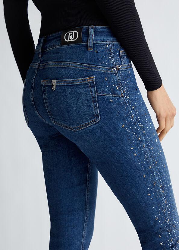 Liu Jo Jeans skinny bottom up con strass Economico