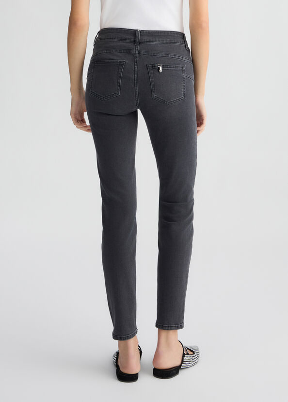 Liu Jo Jeans skinny grigio con strass Vendita Calda