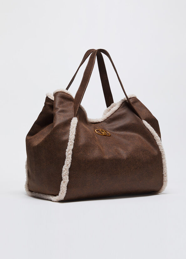 Liu Jo Shopping bag in tessuto spalmato con pochette Vendite Flash