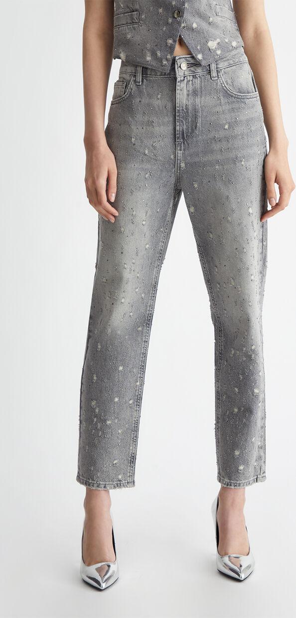 Liu Jo Jeans straight con stappi e strass