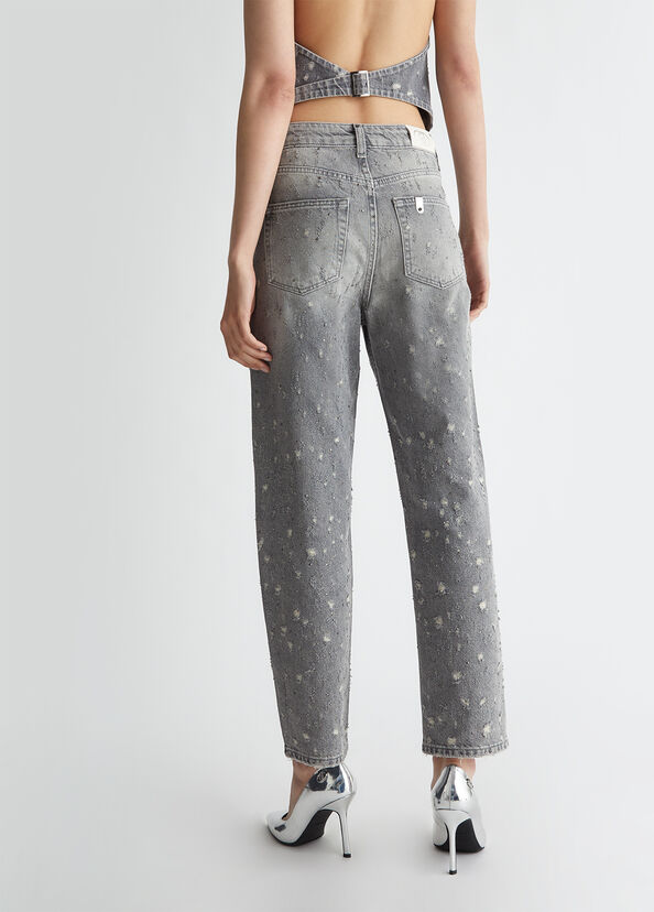 Liu Jo Jeans straight con stappi e strass Offerte stagionali