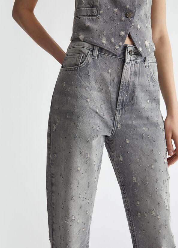 Liu Jo Jeans straight con stappi e strass Offerte stagionali