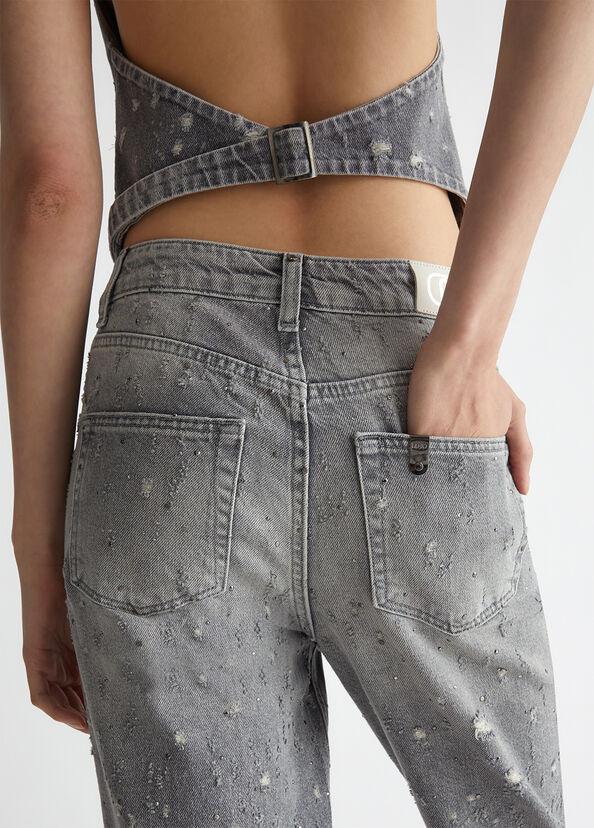 Liu Jo Jeans straight con stappi e strass Offerte stagionali