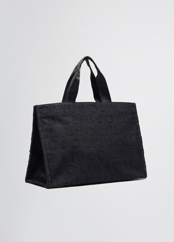 Liu Jo Borsa tote jacquard nera Esporta salva