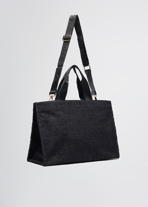 Liu Jo Borsa tote jacquard nera Esporta salva