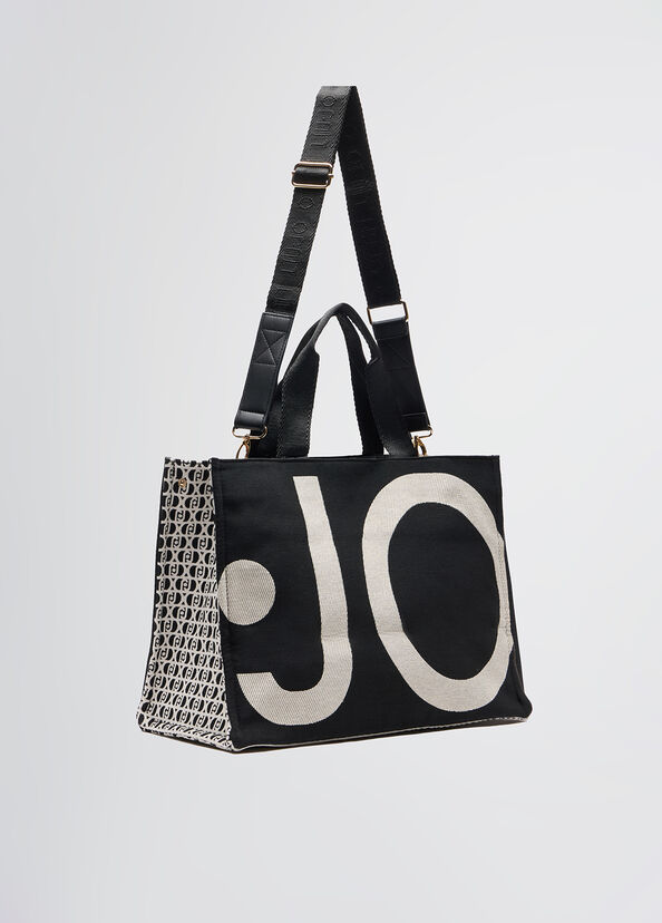 Liu Jo Borsa tote monogram jacquard nera Duty-free