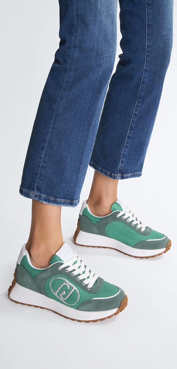 Liu Jo Sneakers in suede e brighty mesh Prezzo Ridotto