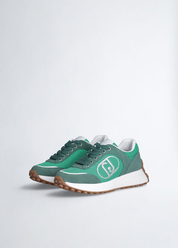 Liu Jo Sneakers in suede e brighty mesh Prezzo Ridotto