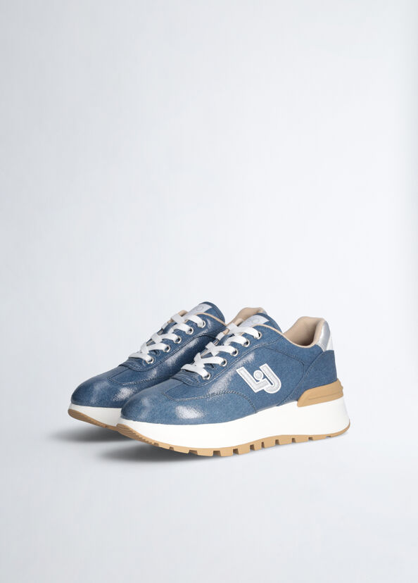 Liu Jo Sneakers in glossy denim Offerte