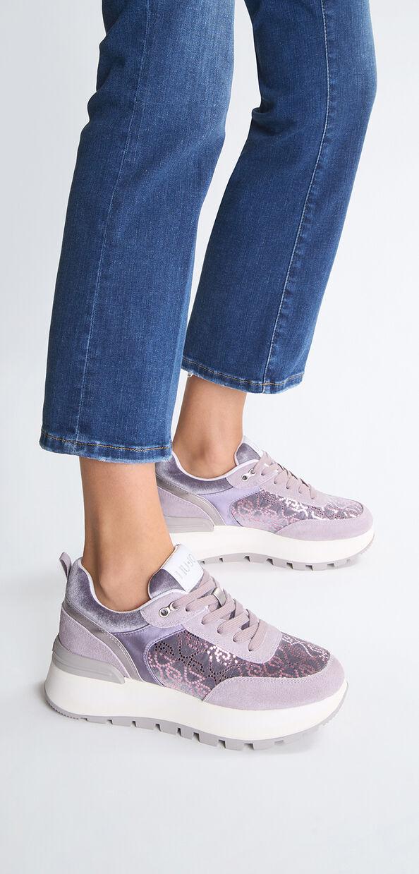 Liu Jo Sneakers platform con micro paillettes Vendita Economica