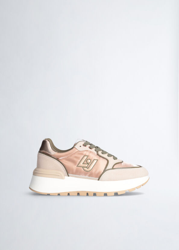 Liu Jo Sneakers in suede e shiny nylon In Saldo