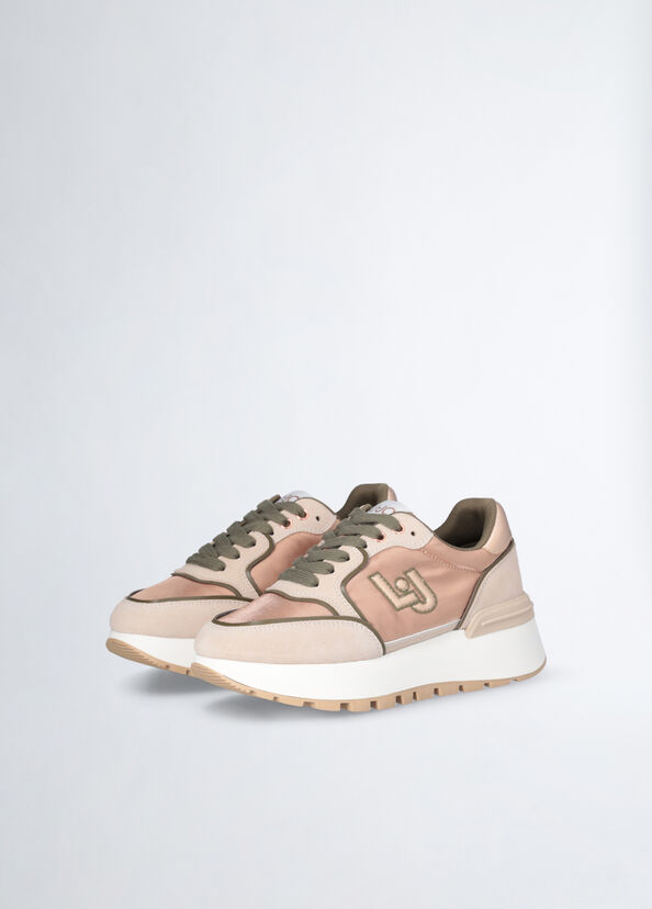 Liu Jo Sneakers in suede e shiny nylon In Saldo