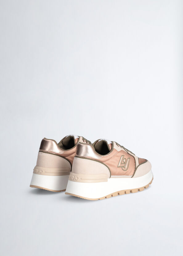 Liu Jo Sneakers in suede e shiny nylon In Saldo