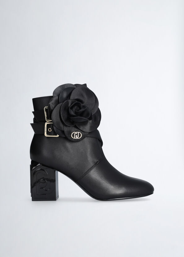 Liu Jo Stivaletti in pelle con fiore Sconti VIP