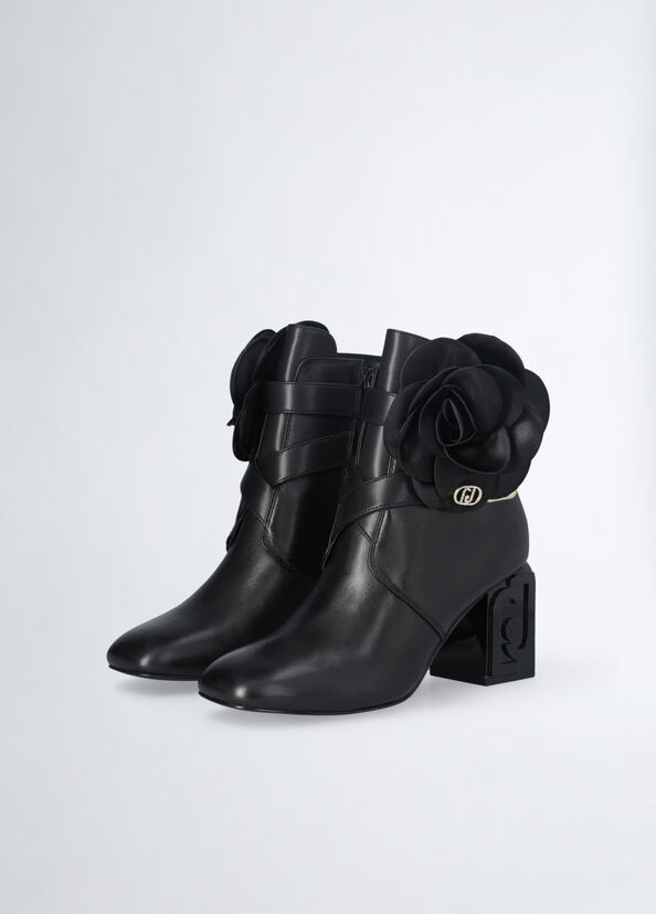 Liu Jo Stivaletti in pelle con fiore Sconti VIP