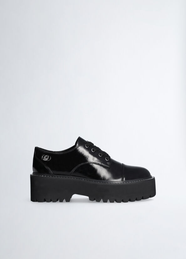 Liu Jo Scarpe platform nere in vernice Latest stili