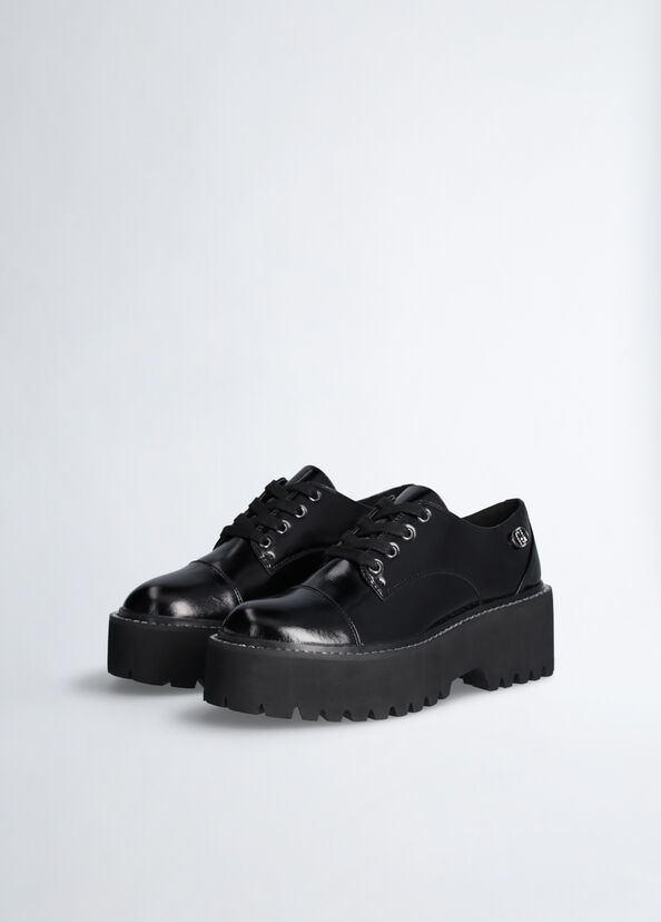 Liu Jo Scarpe platform nere in vernice Latest stili