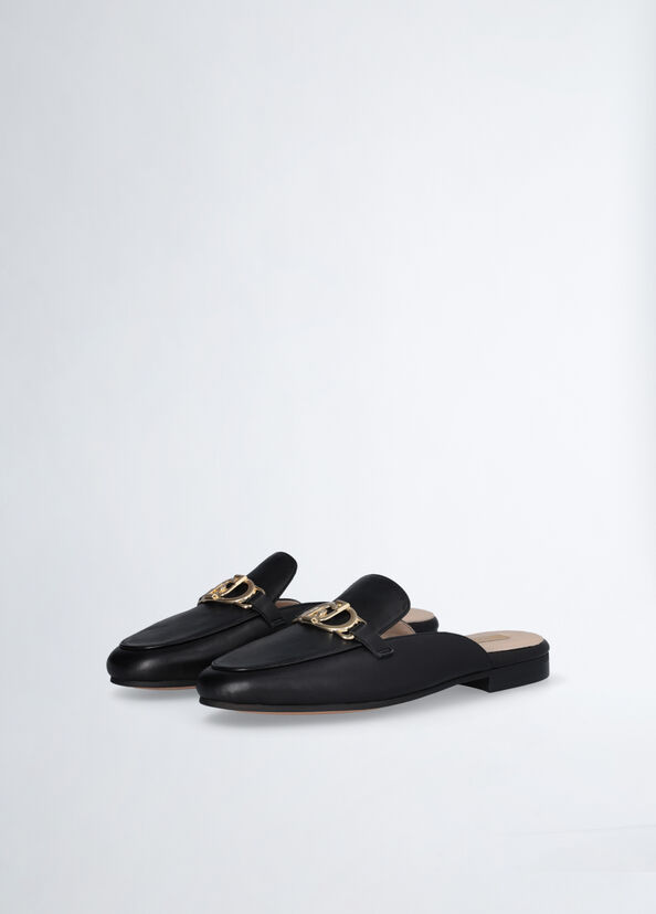 Liu Jo Slippers in pelle con logo Discount Store per i nuovi prodotti
