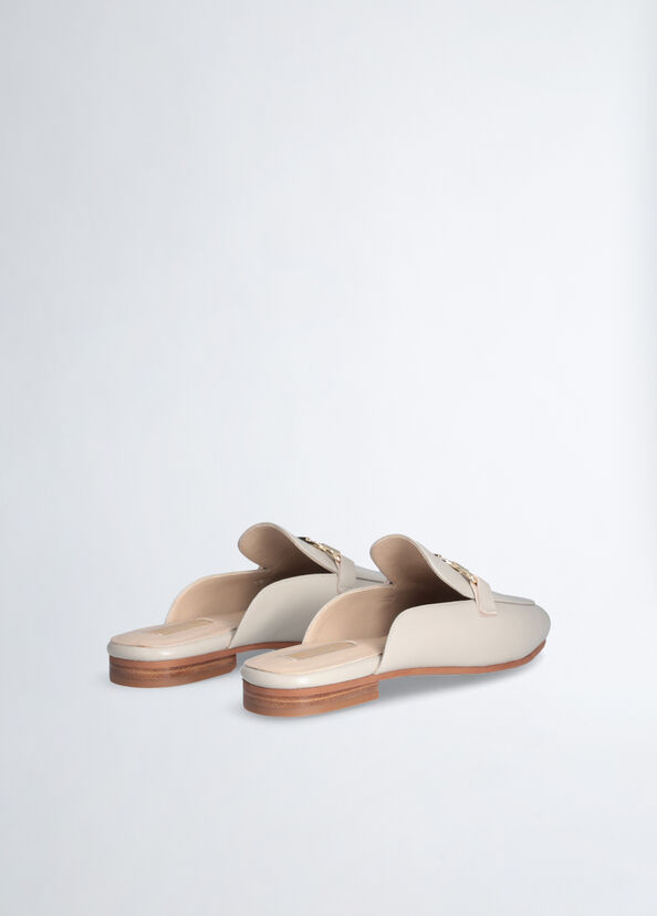 Liu Jo Slippers in pelle con logo Super sconto
