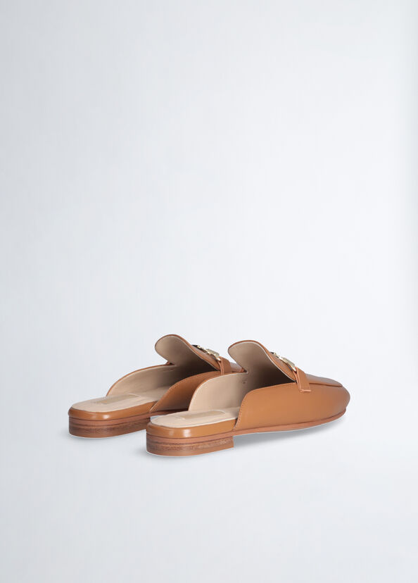 Liu Jo Slippers in pelle con logo Enormi sconti