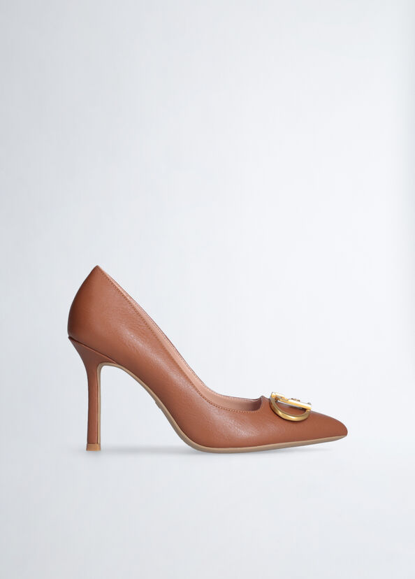 Liu Jo Décolleté marroni con maxi logo Presa