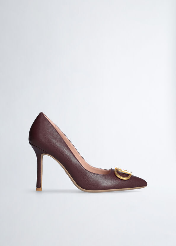 Liu Jo Décolleté bordeaux con maxi logo Sconto