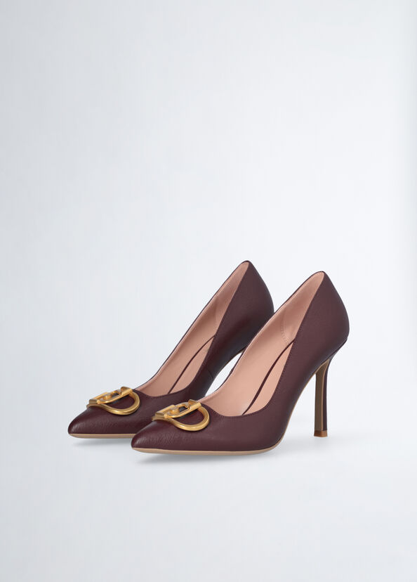 Liu Jo Décolleté bordeaux con maxi logo Sconto