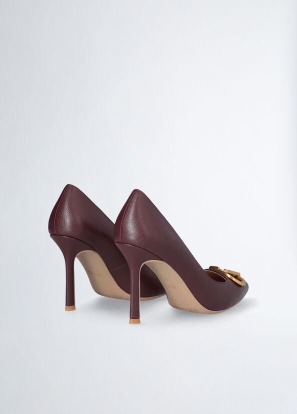 Liu Jo Décolleté bordeaux con maxi logo Sconto
