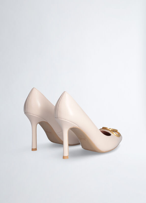 Liu Jo Décolleté avorio con maxi logo Offerta
