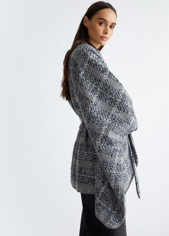 Liu Jo Poncho pied de poule con cintura Offerta Pasqua