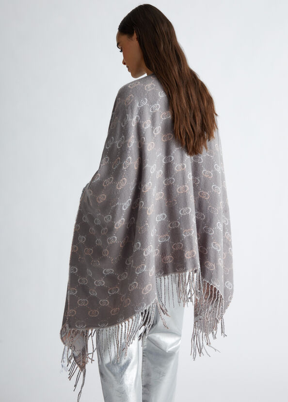 Liu Jo Poncho con logo jacquard Smaltimento dello stoccaggio